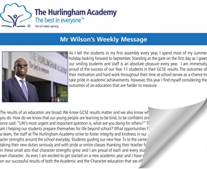 Weekly Newsletter 21.09.18